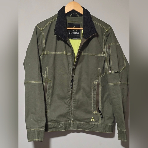Prana Coat Mens Olive Green Carter Field Jacket Insulated Outdoor - Picture 1 of 7